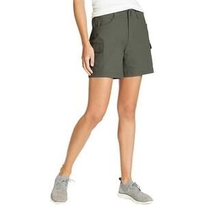 Eddie Bauer Women's Summer Trail Shorts Size 14 Cargo Pockets Green UPF 30+ NWT